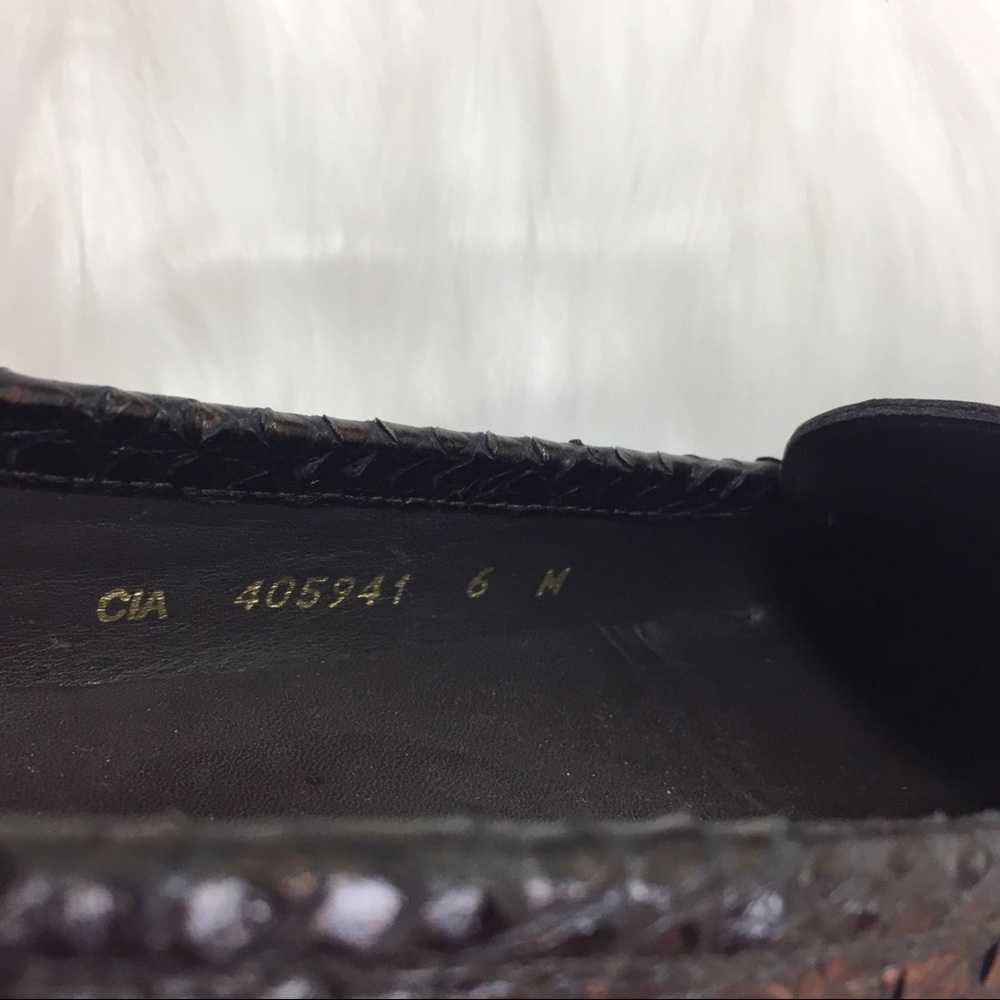 Stuart Weitzman Reptile Loafers Shoes Sz 6M Brown - Picture 7 of 8